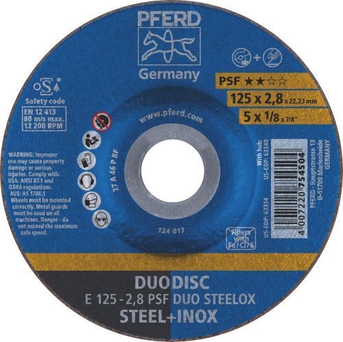 PFERD DUODISC cutting and grinding disc