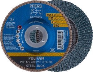a pair of pferd germany flap discs for cutting steel and stainless steel