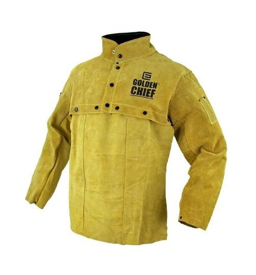 golden chief welding jacket premium leather yellow