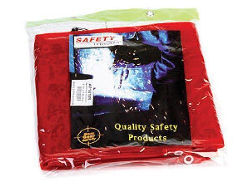 WELDING CURTAINS IN A PLASTIC PACKET - RED